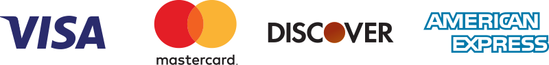 Proudly Accept Visa, Discover, Mastercard and American Express